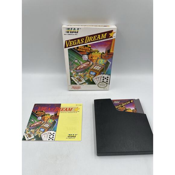 Vegas Dream Nintendo (NES, 1985) With Manual, Dust Sleeve & Box - Tested - Picture 1 of 10